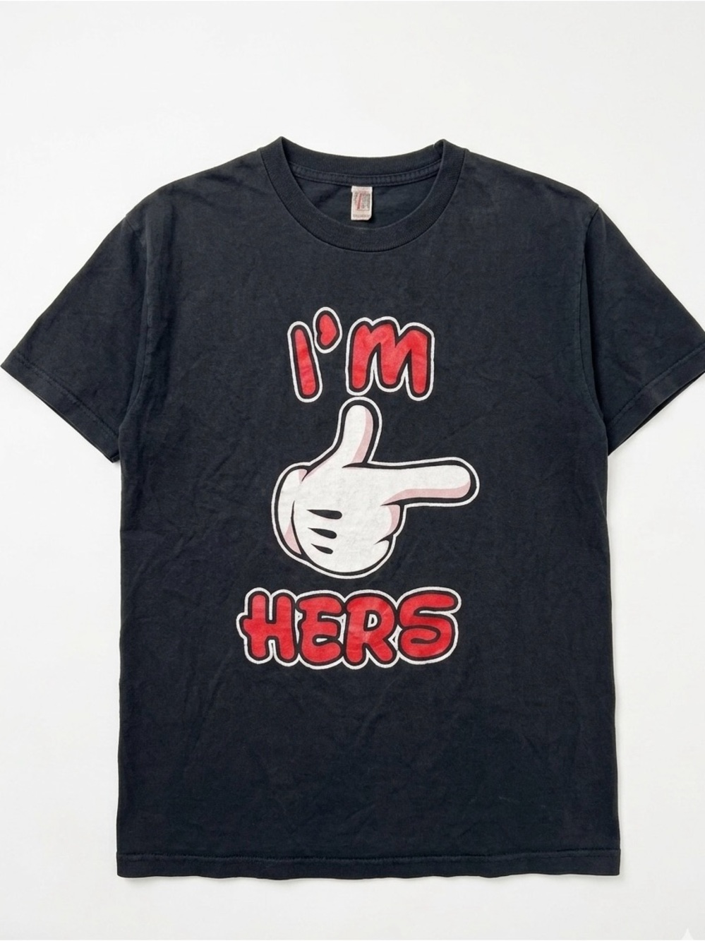 BYLT Basics Black "I'm Hers" Graphic Tee with Red and White Print